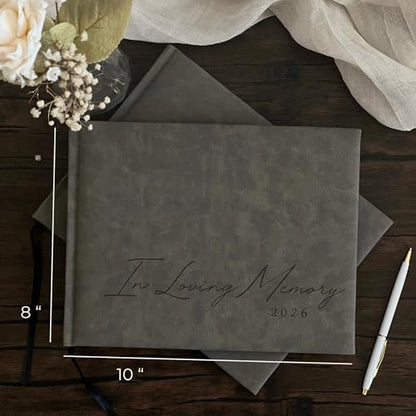 Funeral Guest Book 2026 Celebration Of Life Memorial Service - Custom Year - color: Smoke Gray, size: 2026
