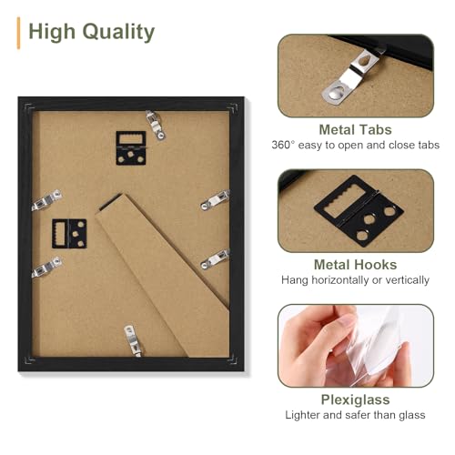 Vittanly 8x10 Collage Picture Frame, Displays 2Pcs 4x6 Pictures, Black - color: Black, size: 8x10