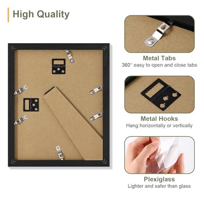 Vittanly 8x10 Collage Picture Frame, Displays 2Pcs 4x6 Pictures, Black - color: Black, size: 8x10