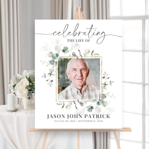 Greenery Celebration of Life Welcome Sign - color: Version #14