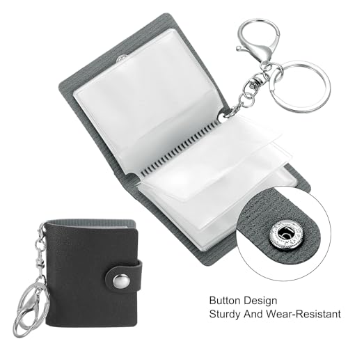uxcell Mini Photo Keychain DIY Small Memory Key Ring Picture Book for Family - color: Black