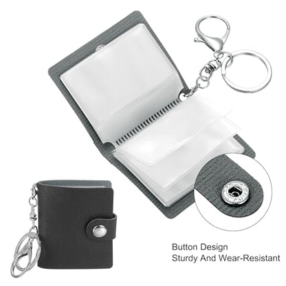 uxcell Mini Photo Keychain DIY Small Memory Key Ring Picture Book for Family - color: Black