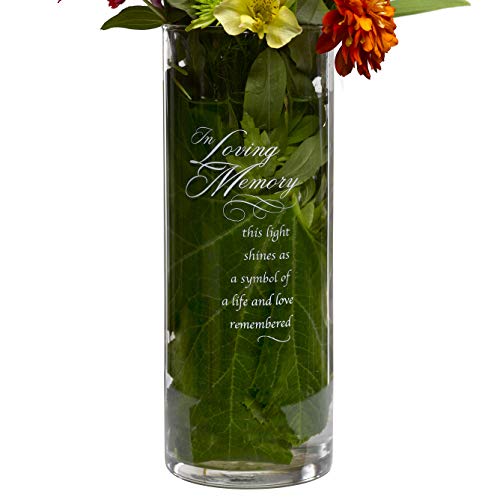 Hortense B. Hewitt in Loving Memory Glass Vase - This Light Shines as a Symbol of Life and Love Remembered, 9" x 3"