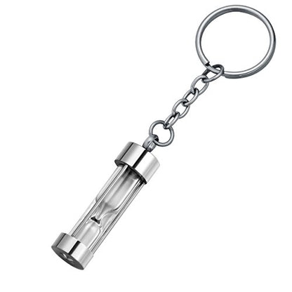 Hourglass Ashes Keychain Urn Pendant Memorial Keepsake Cremation Jewelry Glossy - color: Glossy