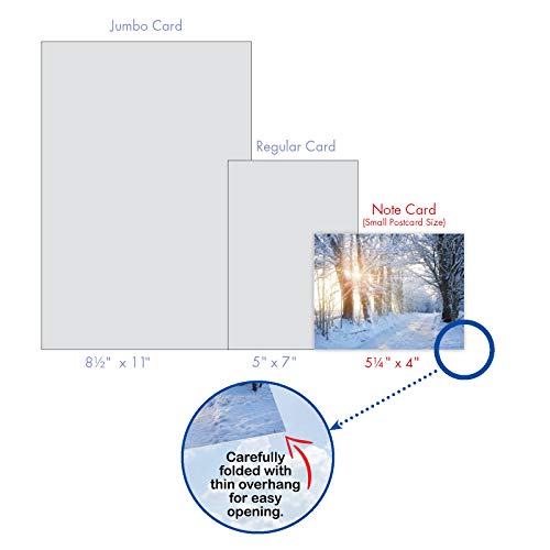 The Best Card Company - 20 Landscape Nature Note Cards Blank (4 x 5.12 Inch) (10 Designs, 2 Each) - Winter Sunrise AM6655OCB-B2x10 - style: Winter Sunrise