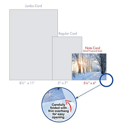 The Best Card Company - 20 Landscape Nature Note Cards Blank (4 x 5.12 Inch) (10 Designs, 2 Each) - Winter Sunrise AM6655OCB-B2x10 - style: Winter Sunrise
