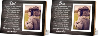 Memorial Gifts for Loss of Loved Father, Loss of Dad Memorial Picture Frame, Condolence Bereavement Gifts Father, in Memory of Dad Grief Gift, Sympathy Gift, Memorial Dad12P028 (Pack of 2) - size: 4X6 (Pack of 2)