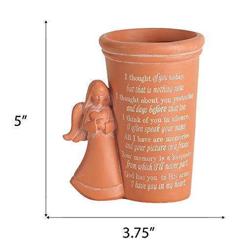 Dicksons Thought of You Burnt Orange Angel 4.25 x 5 Resin Decorative Outdoor Standing Planter Pot