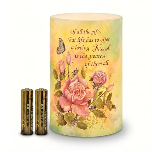 Butterfly Rose Flameless Candle, Battery Operated Flickering LED Candle | 4x6in Pillar, Batteries Included, ON/OFF/Timer Modes, Romantic Floral Decor, Wedding Centerpiece, Valentine's Gift for Her - color: Butterfly Rose