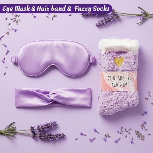 Get Well Soon Gift Baskets for Women,Self Care Gift Package Box, Birthday,Spa & Sympathy Care Package Gifts Set for Mom, Wife, Girlfriend, Sister & Friends - color: Purple