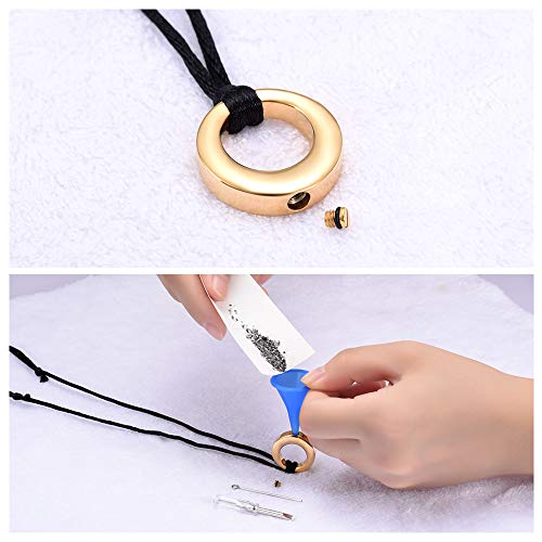 Hearbeingt Cremation Jewelry Urn Necklace for Ashes for Women Men, Circle of Life Eternity Memorial Pendant Ash Jewelry - color: Gold