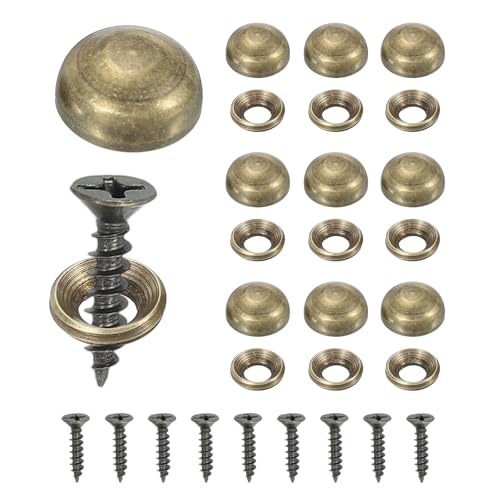 Brass Decorative Screws with Caps, Mirror Screw Self Tapping Screws Decorative Cover - Fitting for(Furniture Fixing- Wall Hangings - Wood Handcrafted) 13mm & 10 Pack & Bronze - color: Bronze, size: 13mm