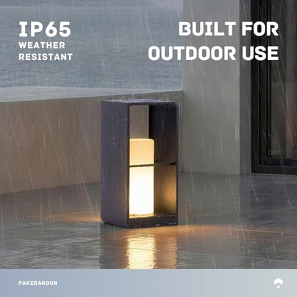 Outdoor Solar Lanterns Waterproof IP65, LED Outdoor Floor Lamp | Smart Dimmable Floor Lamps with Remote Brightness & Timer Control, Solar Powered Outside Lantern Dusk to Dawn for Patio - size: Medium-16.93"H