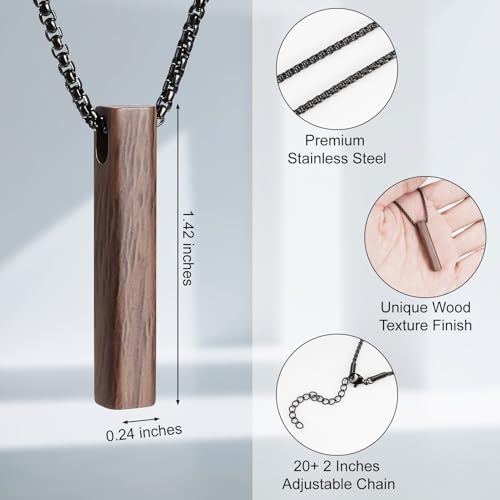 abooxiu Urn Necklace for Human Ashes Cremation Jewelry for Ashes Stainless Steel Keepsake Ashes Necklace Memorial Urn Jewelry Pendant for Women Men - Forever in my heart - style: Wood Texture Finish