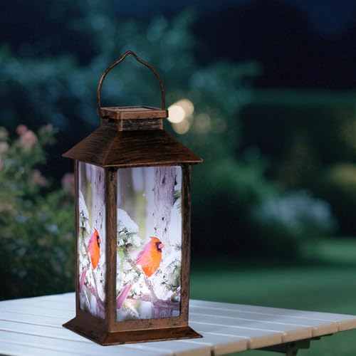 Solar Cardinal Lanterns Outdoor, Waterproof LED Hanging/Tabletop Lights for Patio, Yard, Pathway, Garden Decor
