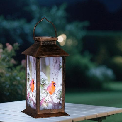 Solar Cardinal Lanterns Outdoor, Waterproof LED Hanging/Tabletop Lights for Patio, Yard, Pathway, Garden Decor