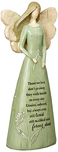 Those We Love Memorial Angel Figurine, Funeral, Sympathy, & Bereavement Gift, Resin with Memorial Poem, 10-inches, by Abbey & CA Gift,Green