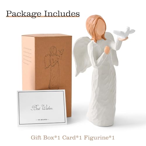 Sympathy Gifts for Loss of Loved One, Memorial & Bereavement Gift | Angel Statue Memorial & Bereavement Gift, Guardian Angel with Dove, Grief Gifts for Women, Friend, Coworker - style: Sympathy Gift