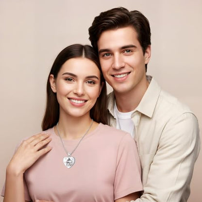 DAOCHONG Heart Locket Necklace Photo Memory Jewelry for Women | Sterling Silver Cremation Pendant | Holds 2 Photos | Keepsake for Women Mom Grandma Daughter | Memorial for Loved Ones & Pets - style: Couple Keepsake Locket