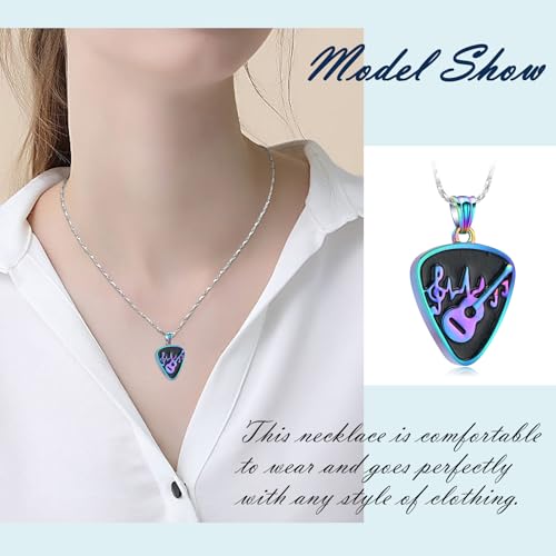 Imrsanl Guitar Pick Cremation Urn Necklace for Ashes - color: Colorful-Guitar Pick
