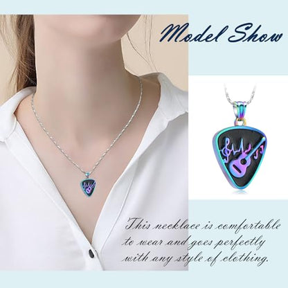 Imrsanl Guitar Pick Cremation Urn Necklace for Ashes - color: Colorful-Guitar Pick