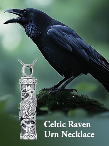 JKR Keepsake Urn Necklace for Ashes Cremation Jewelry Memorial Gift - style: 4-Raven