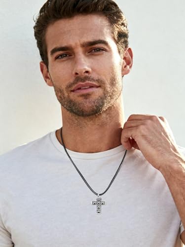 Dreamboat Pet Urn Necklace for Dog Cat Ashes 925 Sterling Silver Paw Print Cremation Keepsake Pendant Celtic Knot Memorial Jewelry Gifts for Women Men - style: 02A-Cross (Silver)