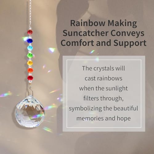 Hgelda Mom Sympathy Gifts for Loss Crystal Suncatcher Ornaments - color: Mom
