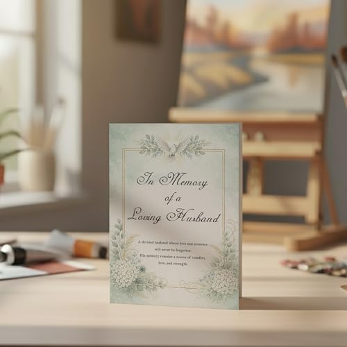 Loss of Husband Sympathy Card with Printed Verse Bereavement Wishes