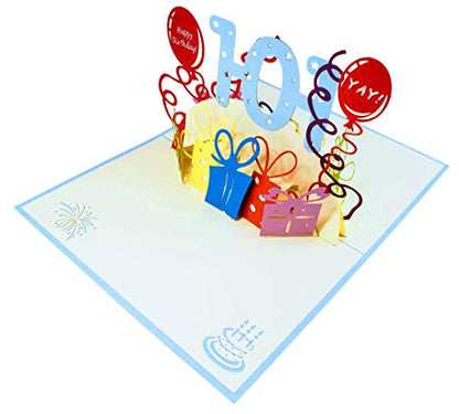 iGifts And Cards 101st Special Happy Birthday 3D Pop-Up Card 4.75" x 7" | Colorful Gifts and Balloons, Festive Milestone Celebration, Senior, Parent, Grandparent, Heartfelt Greeting, Fun Paper Art