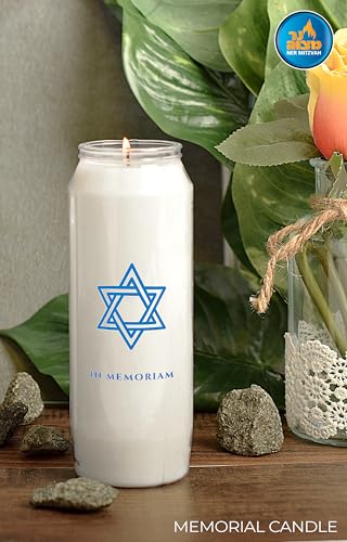 9 Day Yahrzeit Memorial Candles, 1 Pack - Plastic Jar - 7 Inch Tall Pillar Candles for Religious, Prayer and Vigil - size: 1 Pack