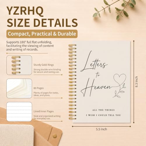 Memorial Gifts Spiral Notebook 5.5x8.3in | in Loving Memory Sympathy Gifts, Grief Journal for Women, Letters to Heaven Notebooks Journal for Loss of Loved One
