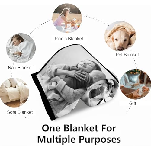 XINLING Custom Memorial Blanket with Pictures for Loss of Loved One Personalized Photo Blanket Customized Sympathy Gifts in Memory of Mom Dad Grandma Grandpa(8 Photos) - color: 8 Photos