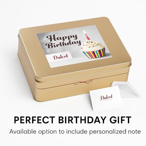 Birthday Gift For Women, Birthday Gift Basket - 18 Individually Wrapped Brownies Freshly Baked in a Variety of Flavors - Dulcet's Signature Flavored Fudge Brownies - Gift Box Comes with Happy Birthday Card - style: Birthday