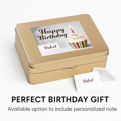 Birthday Gift For Women, Birthday Gift Basket - 18 Individually Wrapped Brownies Freshly Baked in a Variety of Flavors - Dulcet's Signature Flavored Fudge Brownies - Gift Box Comes with Happy Birthday Card - style: Birthday