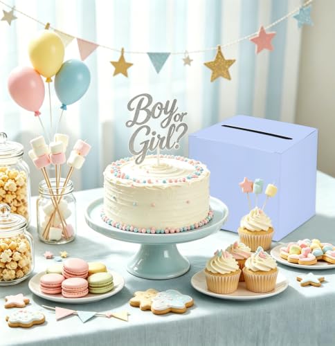 SietDESEO Lavender Card Box with Slot Money Gift Card Box Holder for Party Wedding Reception Birthday Graduation Bridal Shower Baby Shower Diaper Raffle Box - color: LAVENDER CARD BOX, size: 7.8 X 7.8 X 7.8 INCH