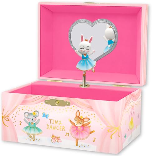 Giggle & Honey® Musical Ballerina Jewelry Box for Girls | Music Boxes for Little Girls, Toddler Jewelry Box for 4 Year Old Kids, Toys for Toddlers, Birthday Gifts for Kids 5-9 Years - style: Animal Ballerina