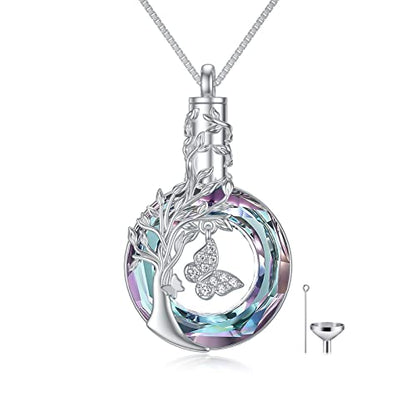 Butterfly Cremation Jewelry for Ashes Urn Necklace for Ashes Sterling Silver Memorial Jewelry