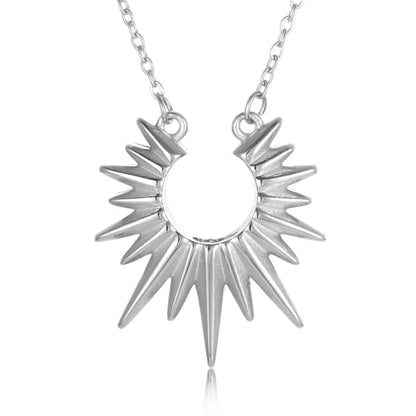 Sunburst Urn Necklace For Ashes For Women Dainty Celestial Boho Stainless Steel Sun Cremation Jewelry Keepsake Memorial Pendant - color: Customize