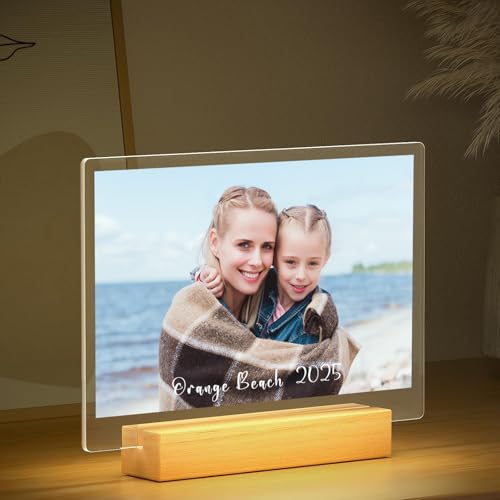 LOUISMIAA Custom Picture Frames,Personalized Photo Frame with Night Light,Customized Picture Frame,Personalized Anniversary Birthday Valentine's Day Gifts for Women Men Mom Same Day Shiping - color: Style 2