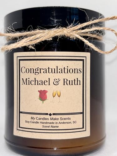 | Personalized | Handcrafted Soy Candle | 4oz or 9oz Amber & Clear Jars| Many Scents to Choose from (Eucalyptus Spearmint)