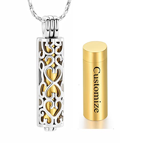 Imrsanl Cylinder Cremation Urn Necklace for Ashes of Loved One - color: Customize