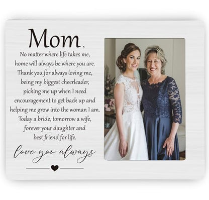 Mom Love You Forever Wedding Picture Frame, Mother of the Bride Photo Frame, 4x6 inch Photo - style: Mother of the Bride