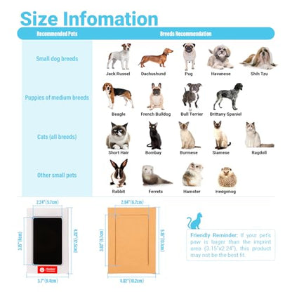 Pet Paw Print Impression Kit – Inkless Ink Pad for Dogs and Cats, Dog Nose Print Kit, Paw Print Keepsake,Non-Toxic Pet Impression Kit,Memorial Gifts for Pets（Black,4 Pack）