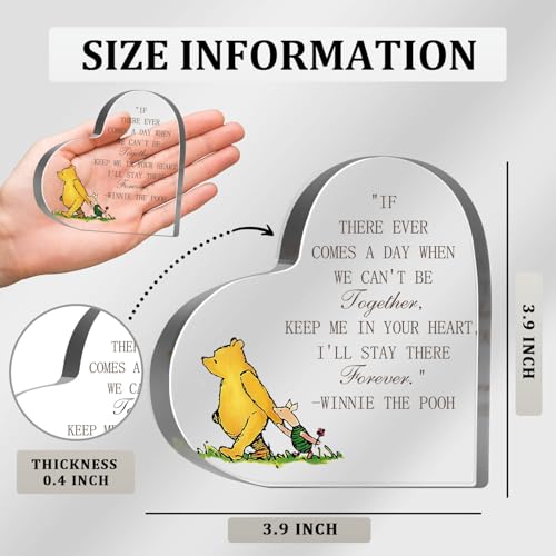 Goodbye Farewell Gifts for Women, Winnie Friendship Keepsake Acrylic, Thank You Appreciation Gifts for Coworker Friends Sister Besties Birthday, Desk Home Winnie Decor Sign Plaque - style: Winnie 009