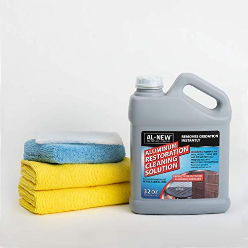 AL-NEW Aluminum Restoration Cleaning Solution | Clean & Restore Patio Furniture, Stainless Steel, and Other Household Metal Surfaces (32 Ounce Kit) - style: 32oz Kit