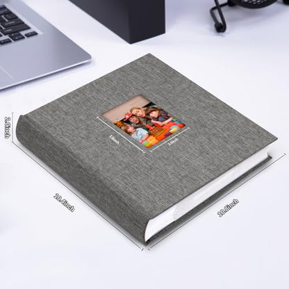 Aevdor 5x7 Photo Album, 240 Photos, Writing Space, Linen Cover, Grey - color: Grey