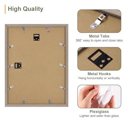 Vittanly 12x16 Collage Picture Frame, Displays 4Pcs 5x7 Photos, Light Taupe - color: Light Taupe, size: 12x16