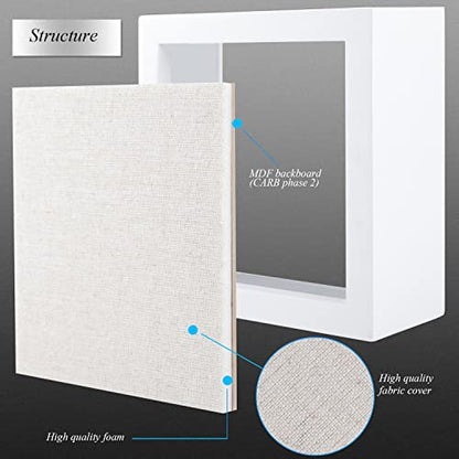 1DOT2 5x5 Small Shadow Box Frame Display Case, White | Grade A Pine Wood, HD Glass Front, Soft Linen Back, 1.2 Inch Depth, MDF Backboard, For Pet Flower Photos, White - color: White, size: 5x5