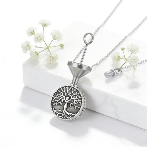 Urn Necklace for Ashes Blue opal Cremation Necklace Keepsake Memory Jewelry for Ashes of Loved Ones Keepsake - style: round urn